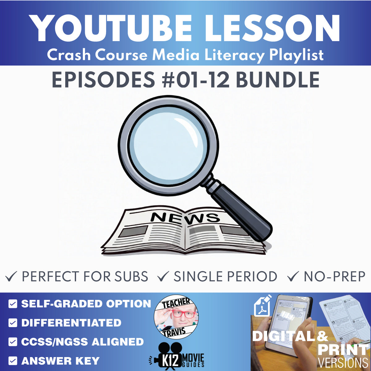 Crash Course Media Literacy #1-#12 Video Lesson Set | Media Analysis, Advertising & Misinformation