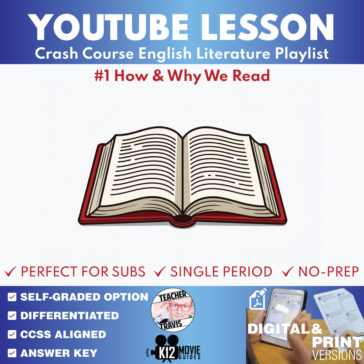 FREE Crash Course English Literature #1 How and Why We Read | YouTube Video Lesson