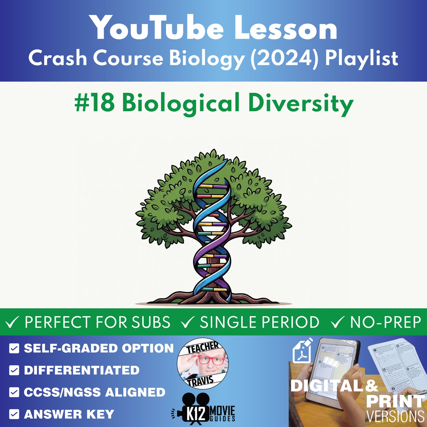 #18 Biological Diversity, Butts, and the Tree of Life | Crash Course Biology (2024) YouTube Video Lesson