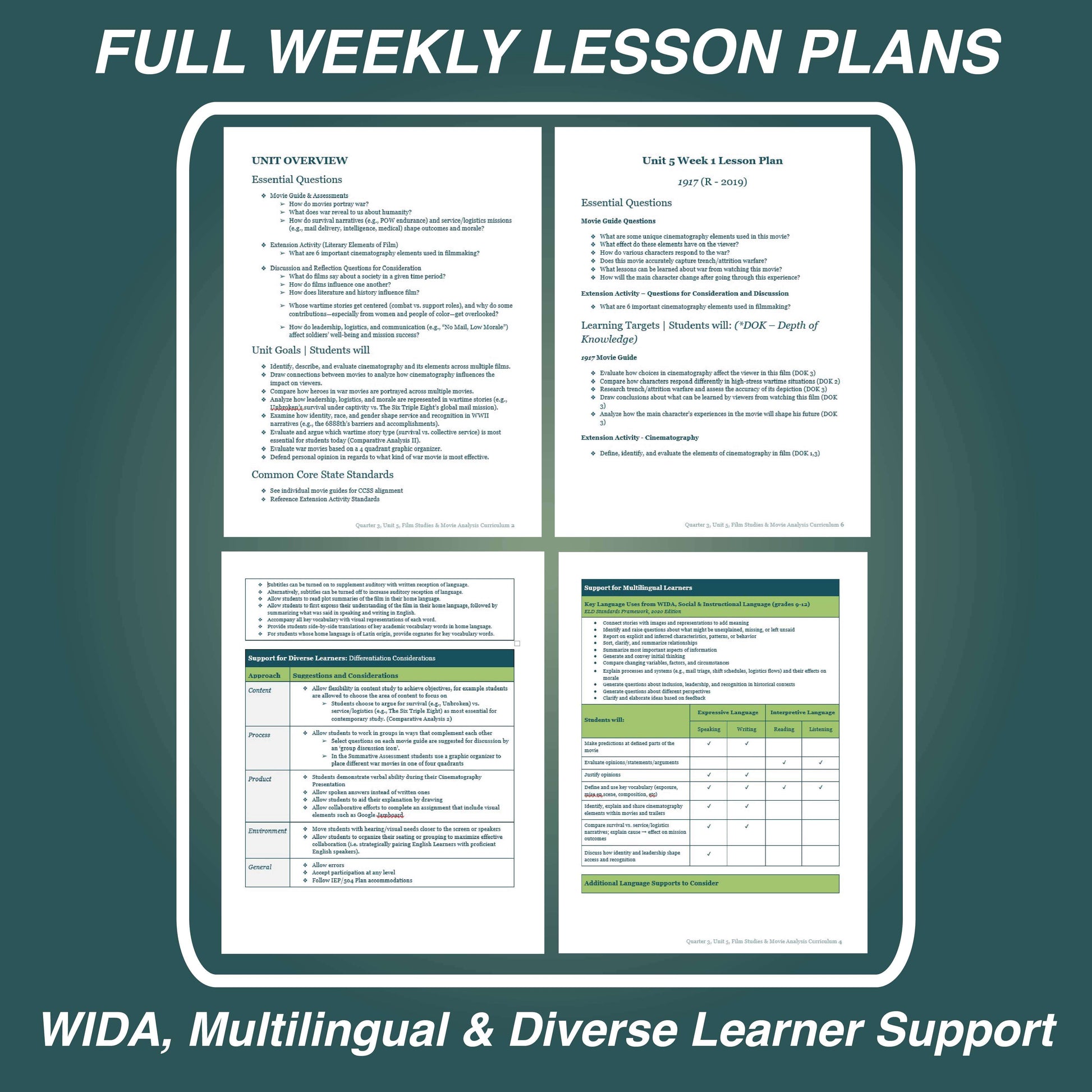 Film Studies & Movie Analysis Curriculum Free Sample