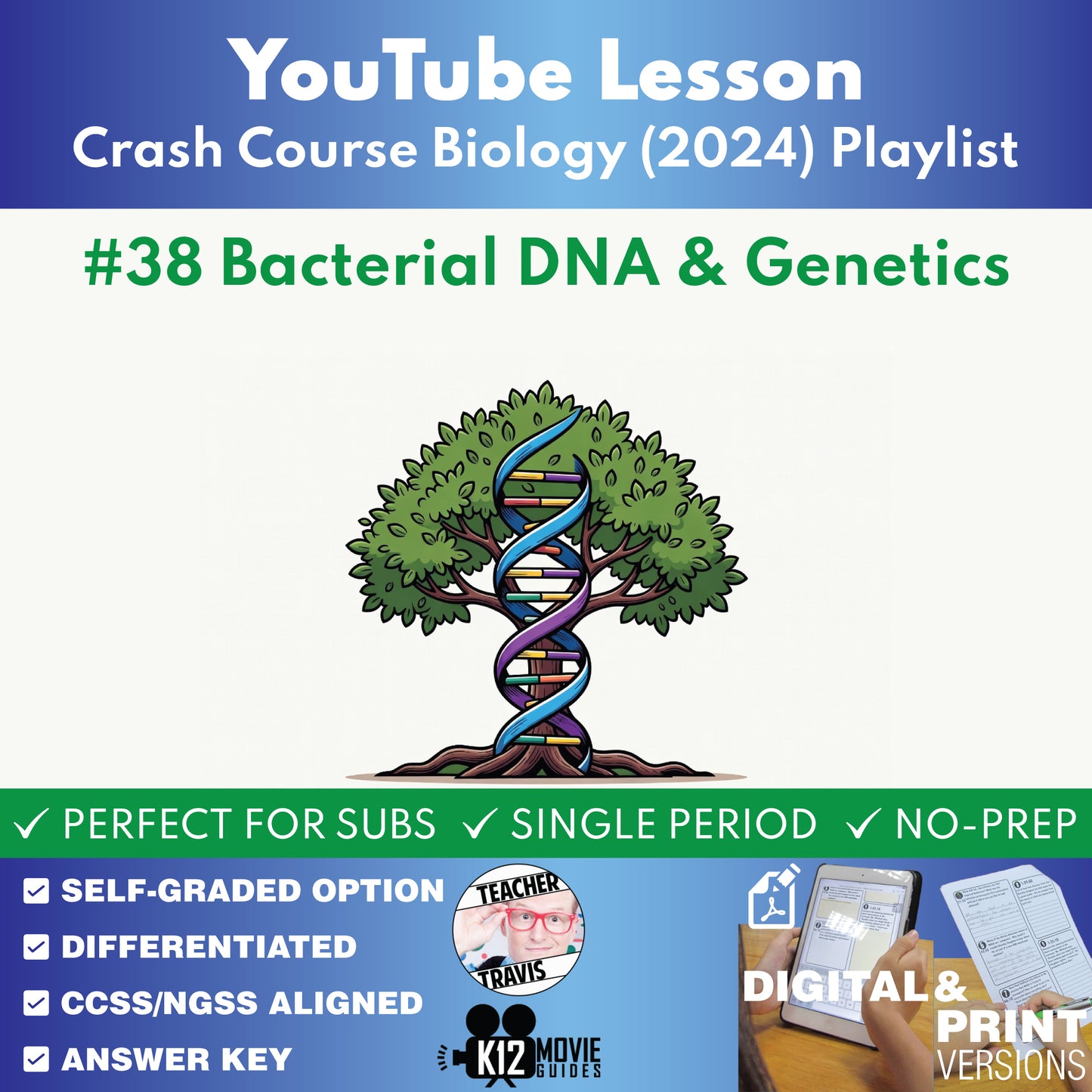 #38 Bacterial DNA & Genetics | Crash Course Biology (2024) YouTube Video Lesson