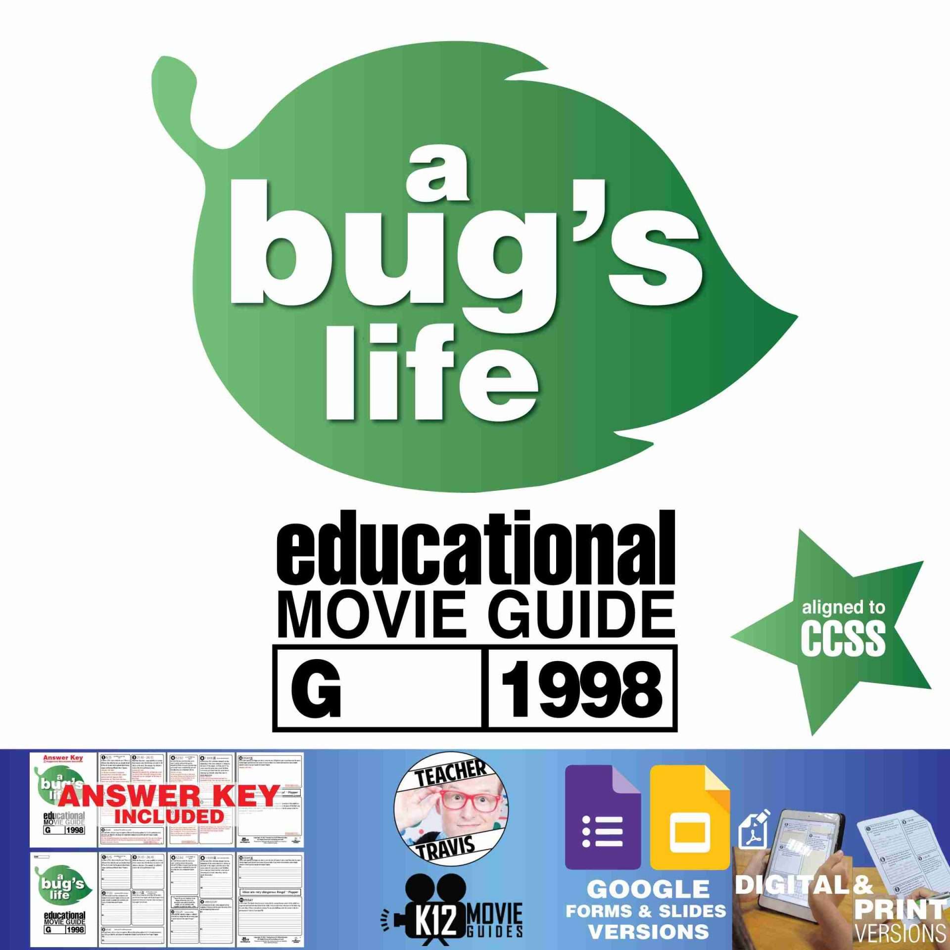 A Bug's Life Movie Guide | Questions | Worksheet | Google Formats (G - 1998)