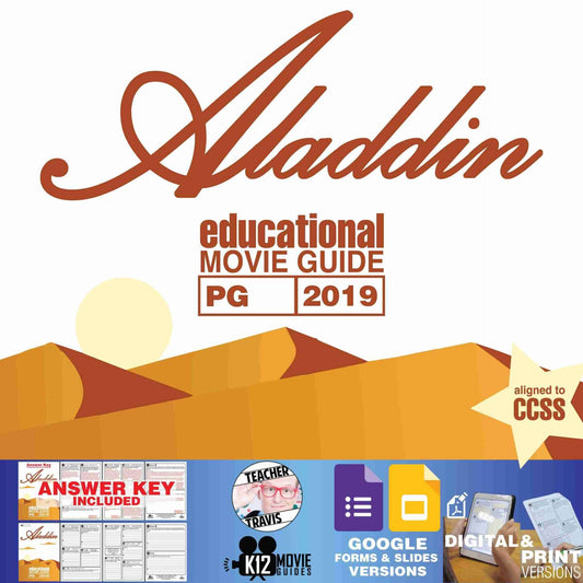 Aladdin Movie Guide | Questions | Worksheet | Google Formats (PG - 2019) Cover
