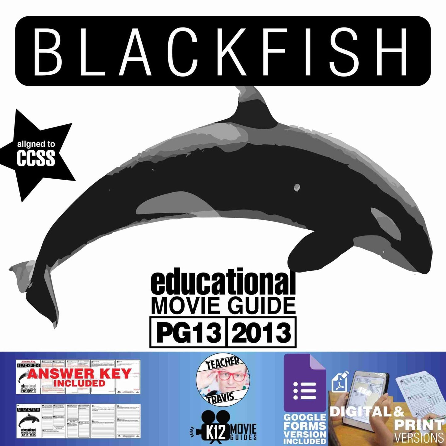 Blackfish Movie Guide | Worksheet | Questions | Google Form (PG13 - 2013) Cover