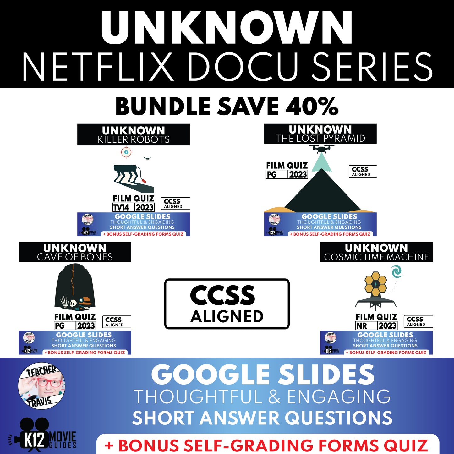 Unknown Documentary Film Quiz Bundle (Avail on Netflix) | Movie Worksheets | SAVE 40%