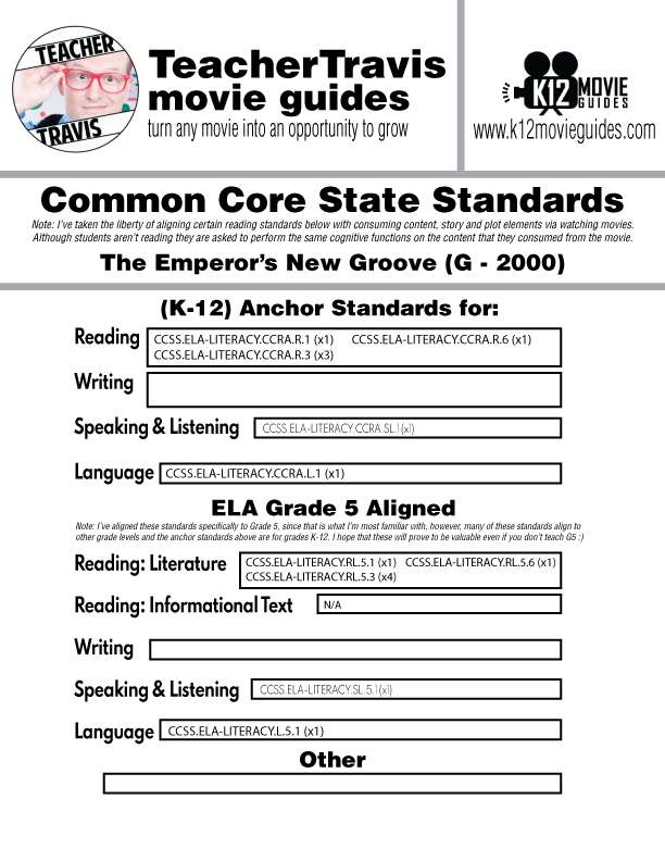 Movie Guide made for The Emperor's New Groove (G - 2000) CCSS