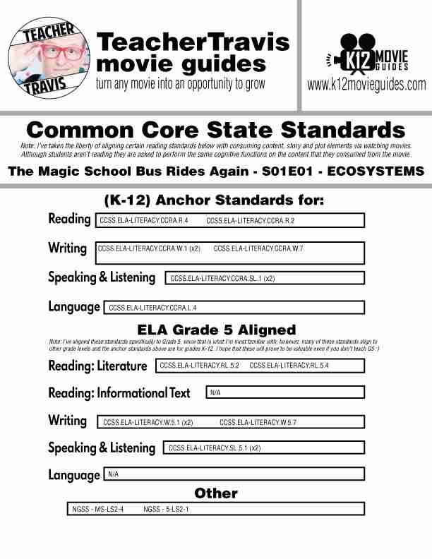 The Magic School Bus Rides Again S01E01 | Ecosystems | Video Guide CCSS