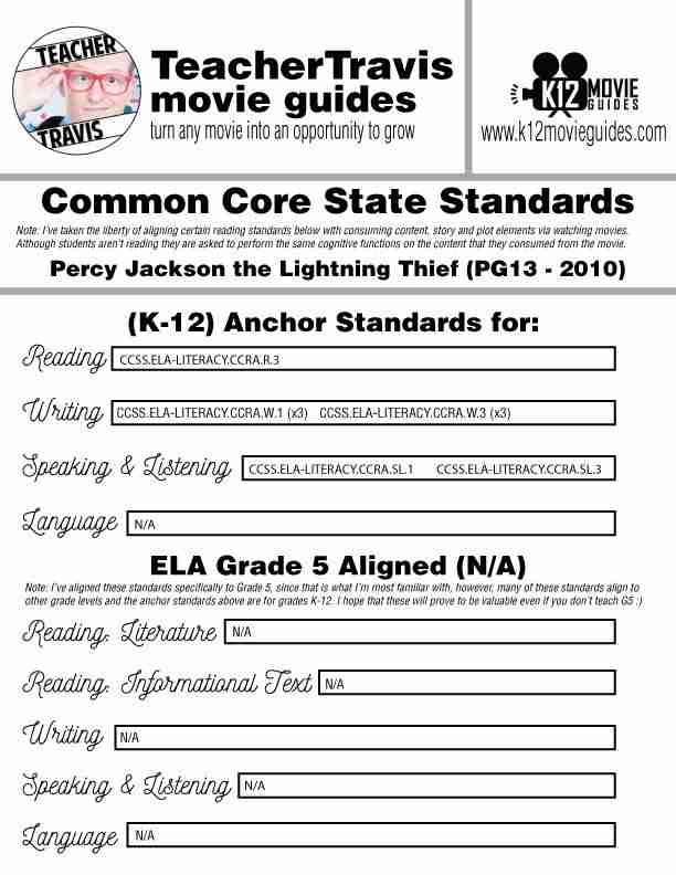 Percy Jackson & the Olympians: The Lightning Thief Movie Viewing Guide (PG-2010) Free Sample