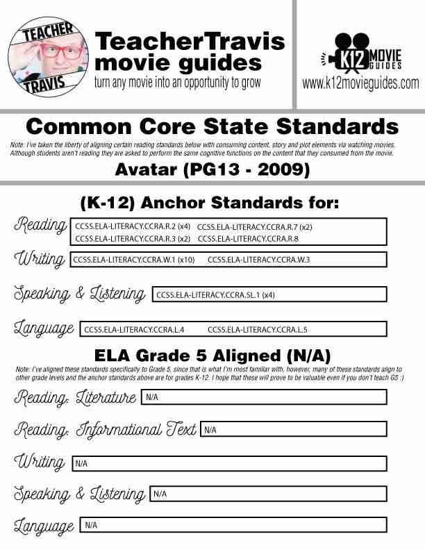 Avatar Movie Guide | Worksheet | Questions | Google Slides (PG13 - 2009) CCSS