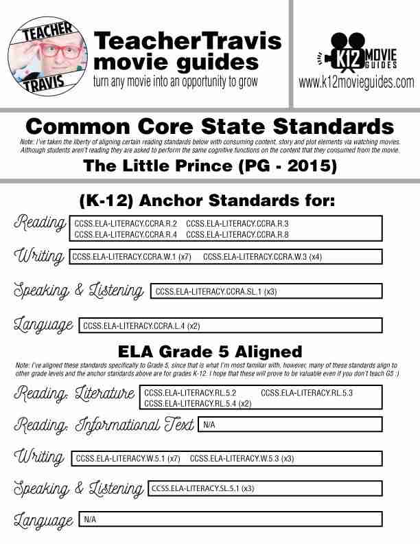 The Little Prince Movie Guide | Questions | Worksheet | Google Form (PG - 2015) CCSS Alignment