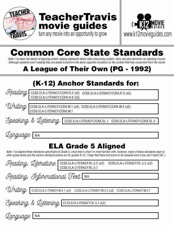 A League of Their Own Movie Guide | Questions | Google Forms (PG - 1992) CCSS