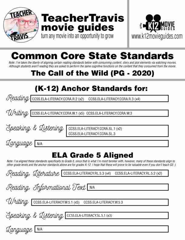 Call of the Wild Movie Guide | Questions | Worksheet | Answer Key (PG - 2020) CCSS Alignment
