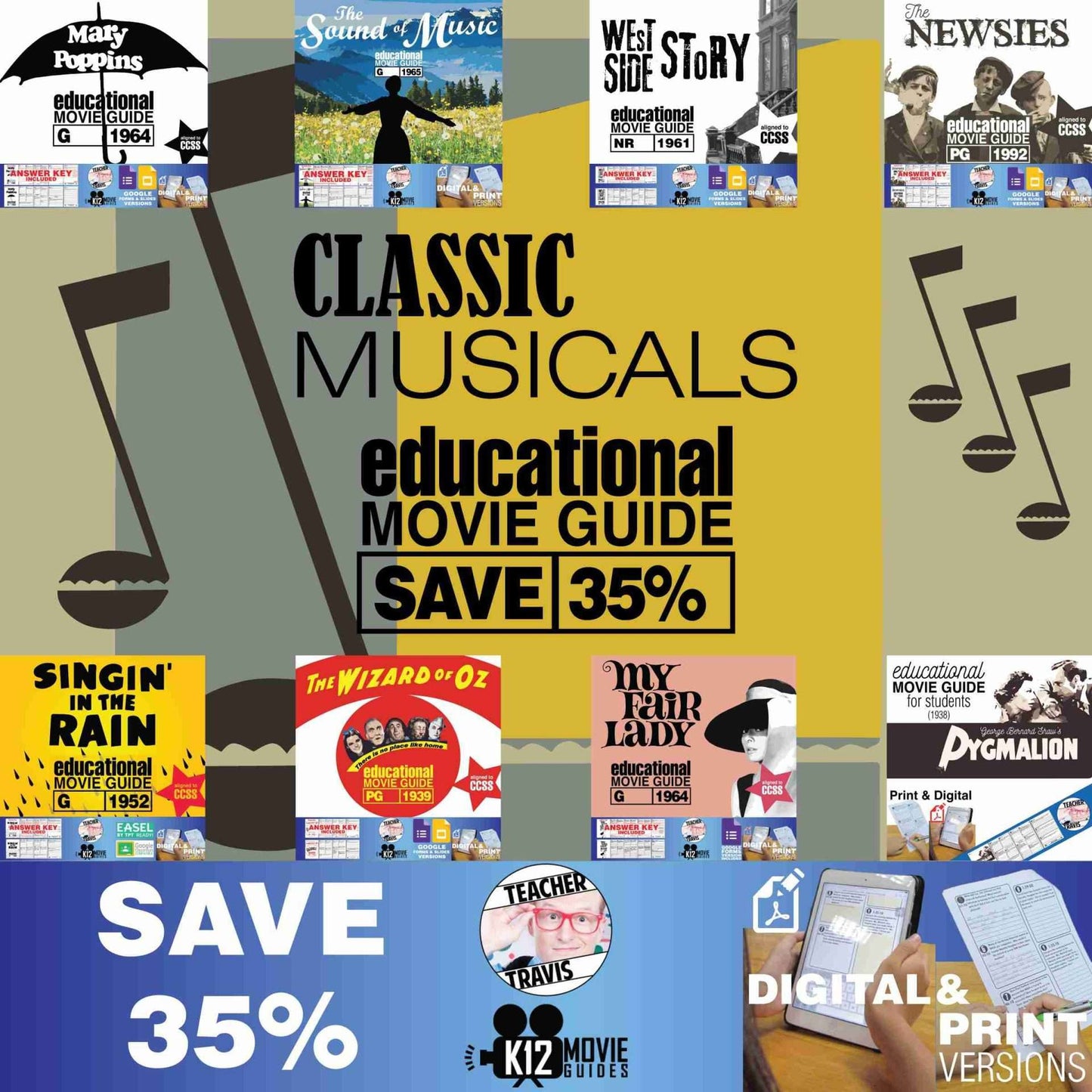 Classic Musicals Movie Guide Bundle | 8 Movie Guides | SAVE 35%