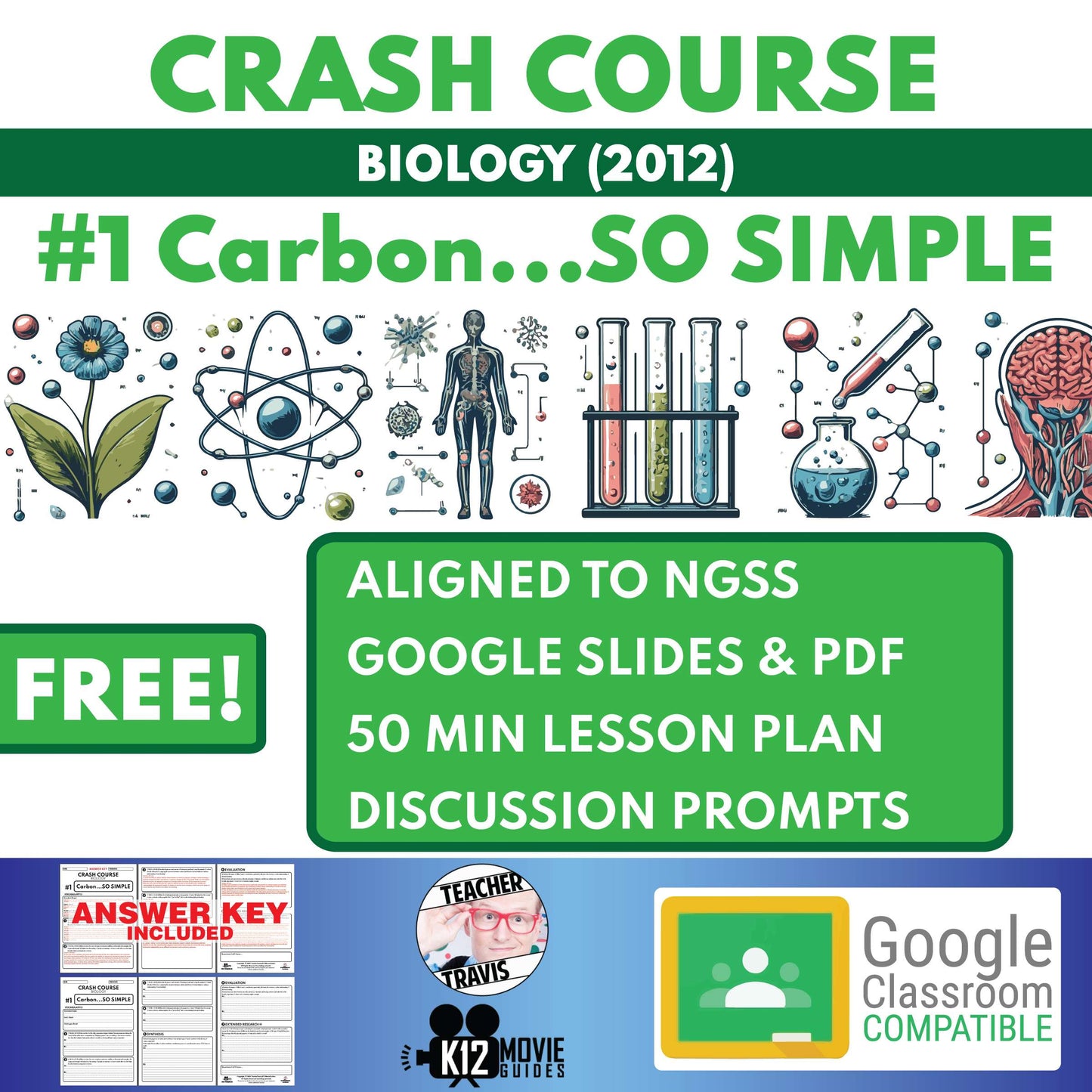 CrashCourse Biology #1 Carbon Worksheet Cover
