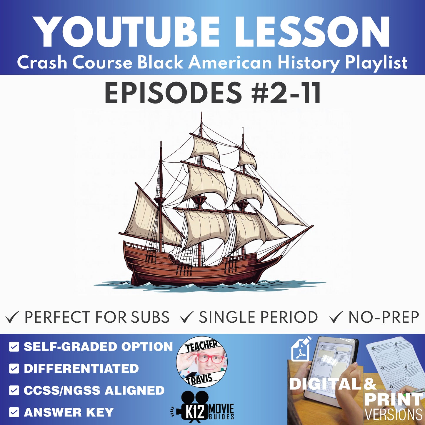 Crash Course Black American History #2-#11 Video Lesson Set | Slavery, Revolution & Resistance