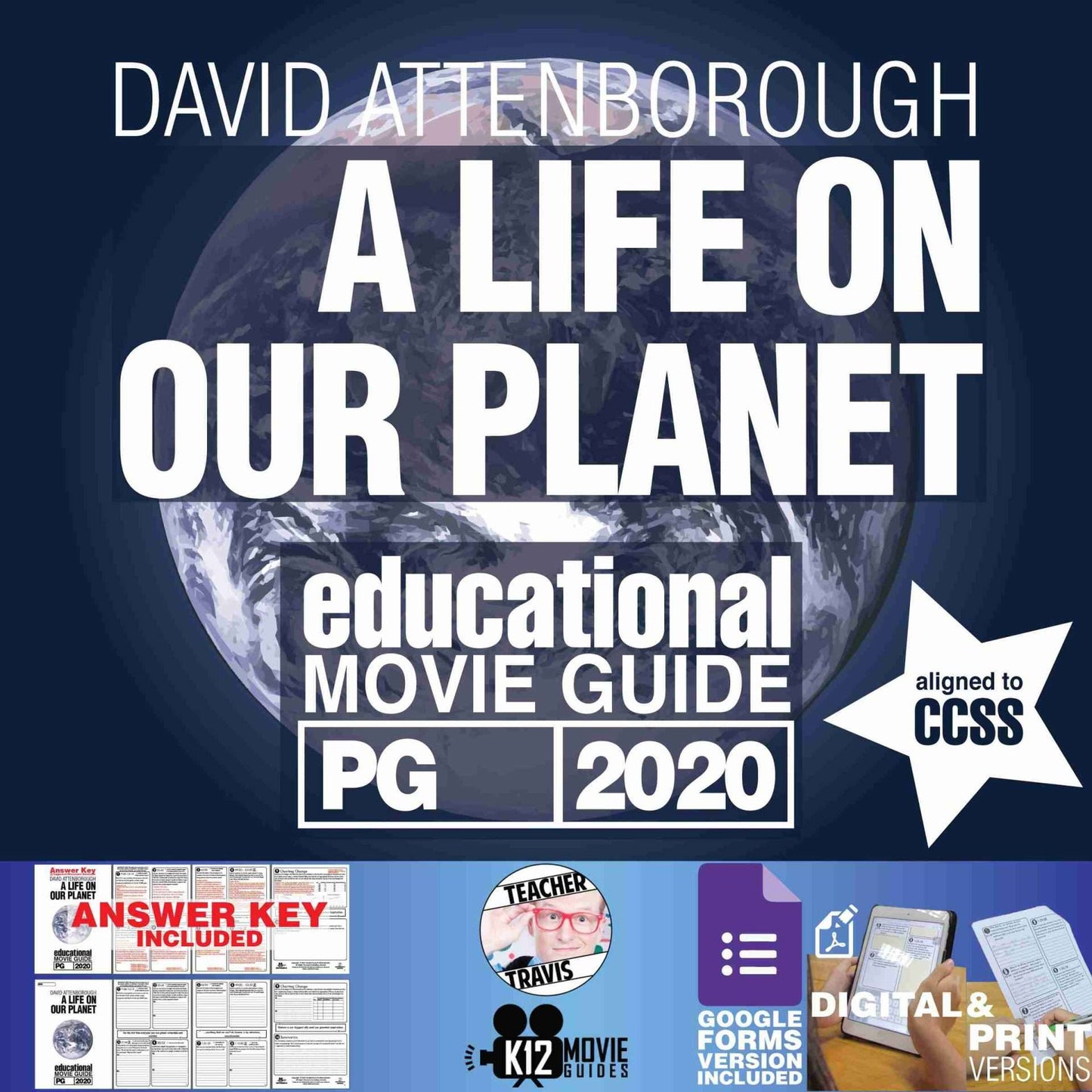 David Attenborough: A Life on Our Planet Movie Guide | Worksheet (PG - 2020) Cover