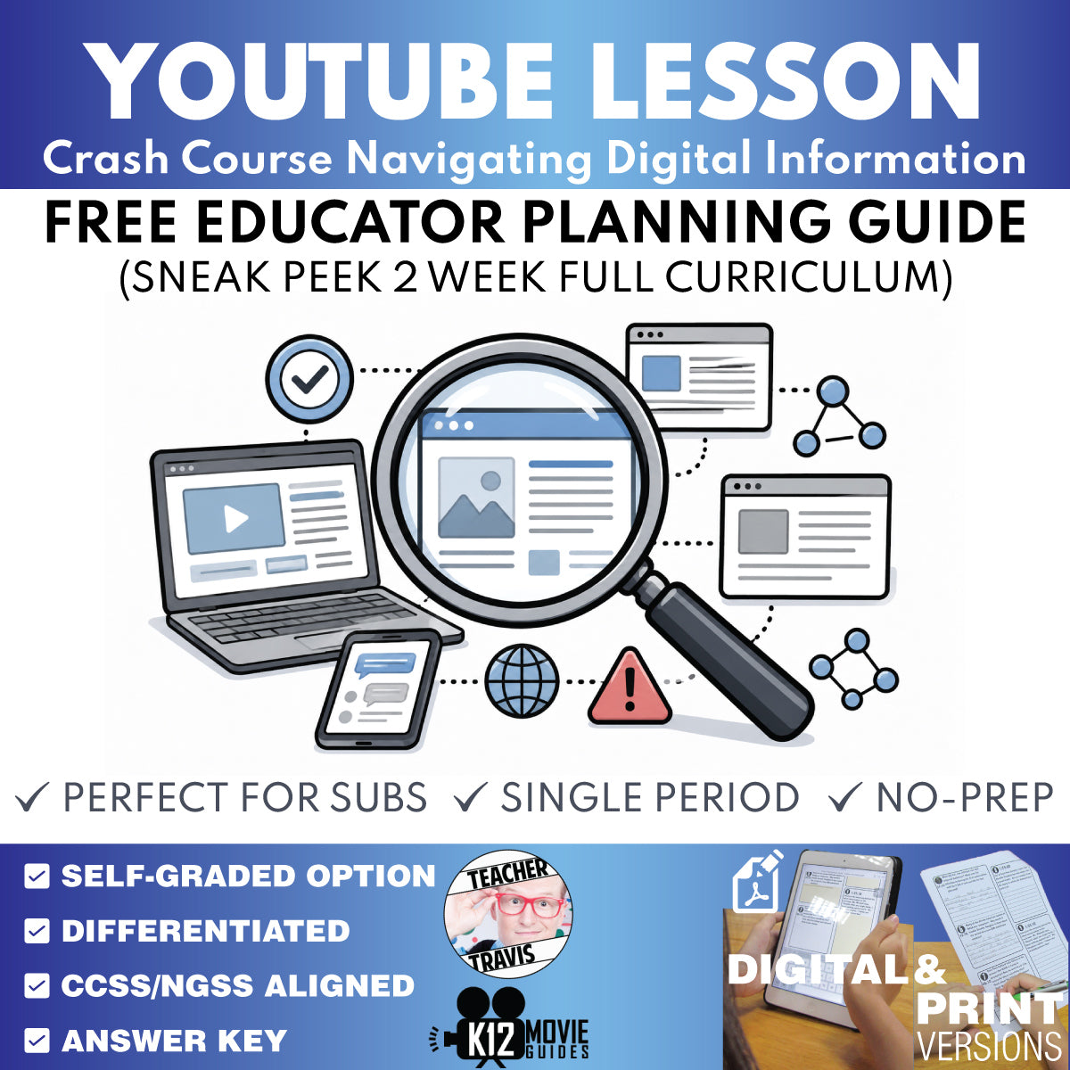 Free Crash Course Navigating Digital Information Full Curriculum Educator Planning Guide