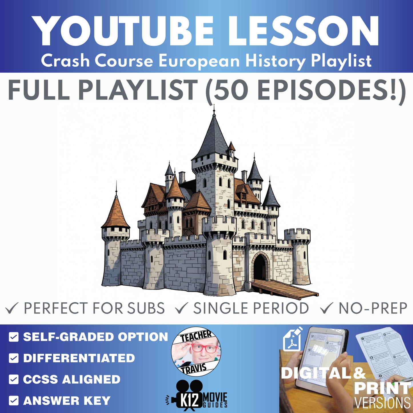 Crash Course European History Complete YouTube Video Lesson Bundle | No-Prep