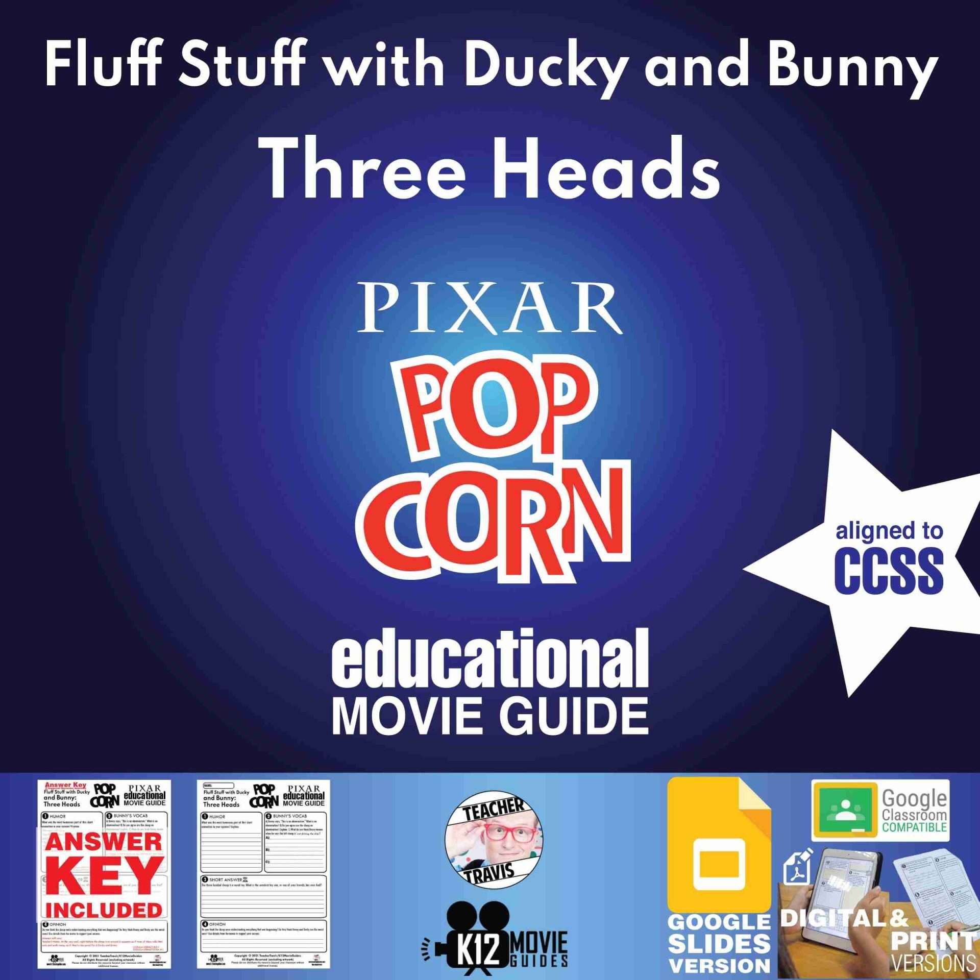 Fluffy Stuff with Ducky and Bunny: Three Heads Pixar Popcorn Short Video Guide (2021)