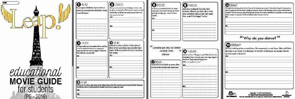 Leap! Movie Guide Questions Sample