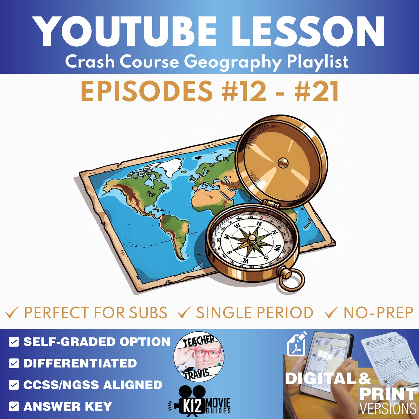 Crash Course Geography #12-#21 Video Lesson Set | Climate, Ecosystems & Plate Tectonics cover image