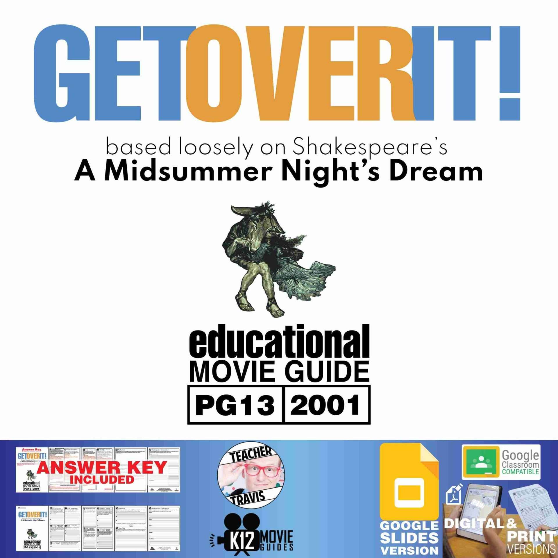 Get Over It Movie Guide | Questions | Worksheet | Google Slides (PG13 - 2001) Cover