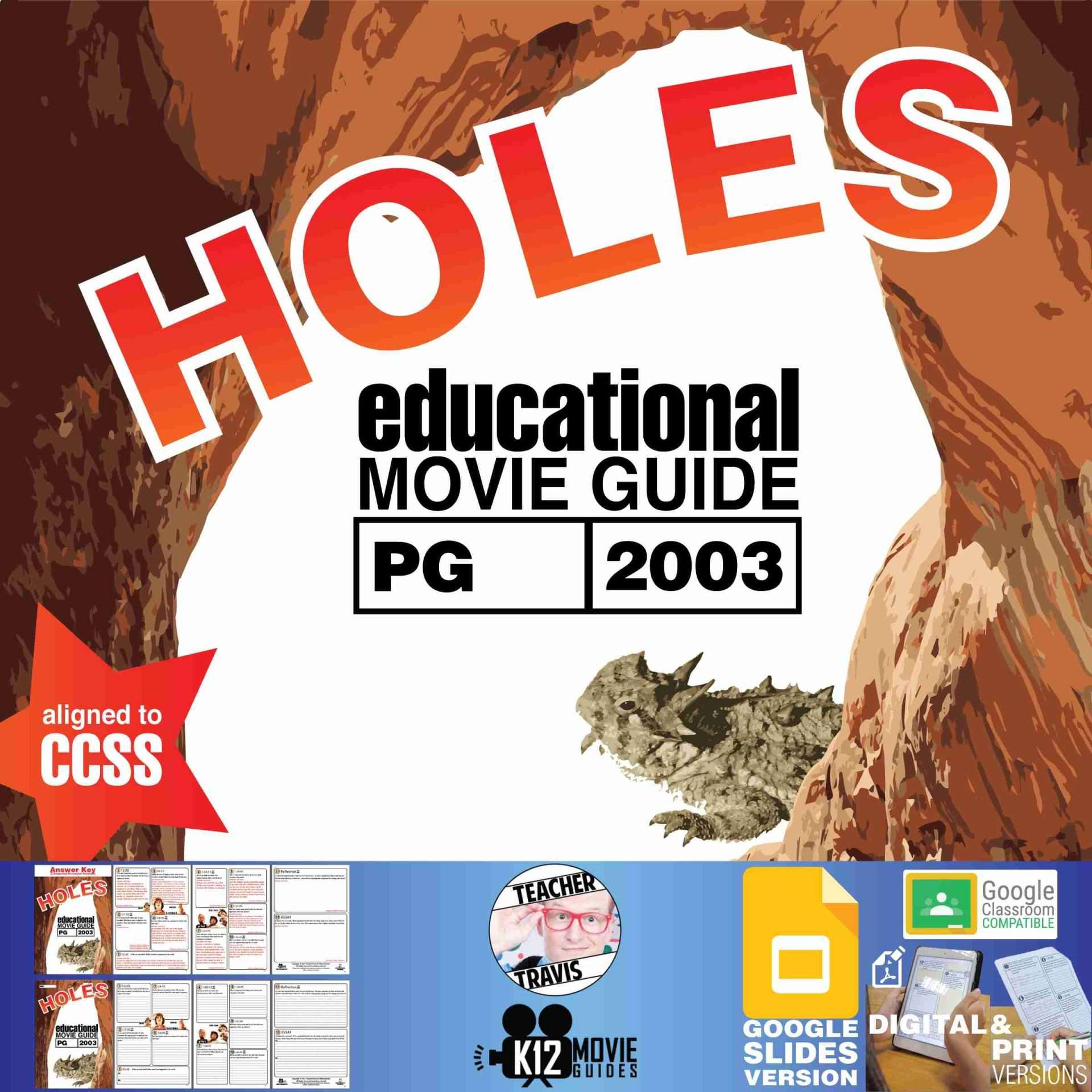 Holes Movie Guide | Questions | Worksheet | Google Classroom (PG - 2003) Cover