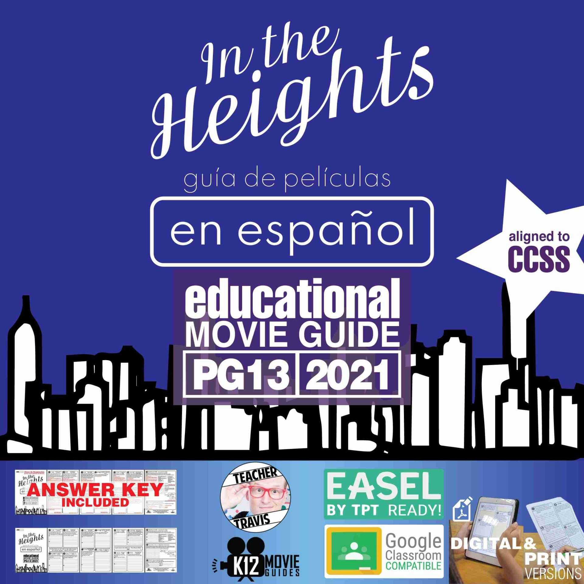 In the Heights (Musical) Movie Guide in Spanish | Español (PG13 - 2021) Cover