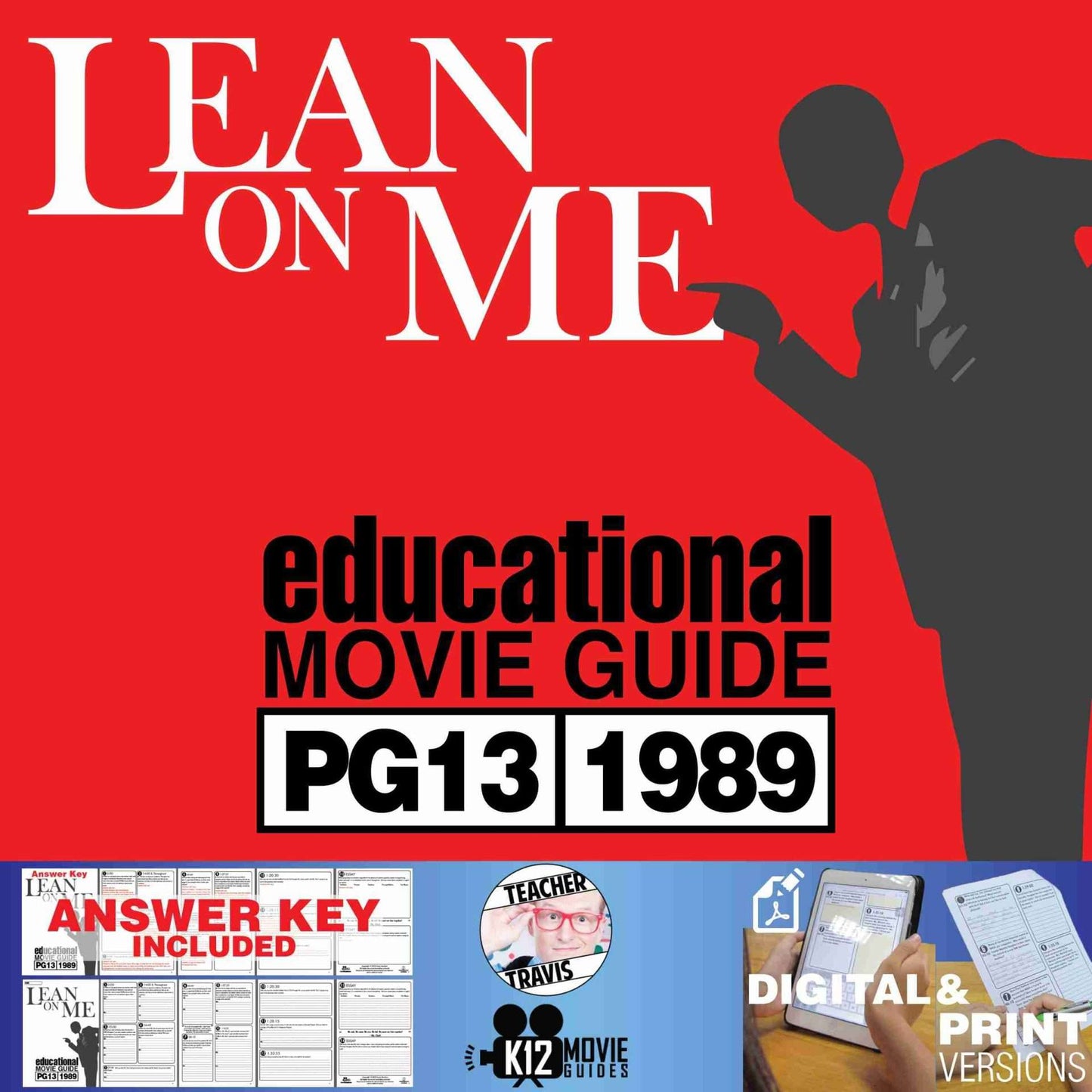 Lean On Me Movie Guide | Questions | Worksheet (PG13 - 1989) Cover