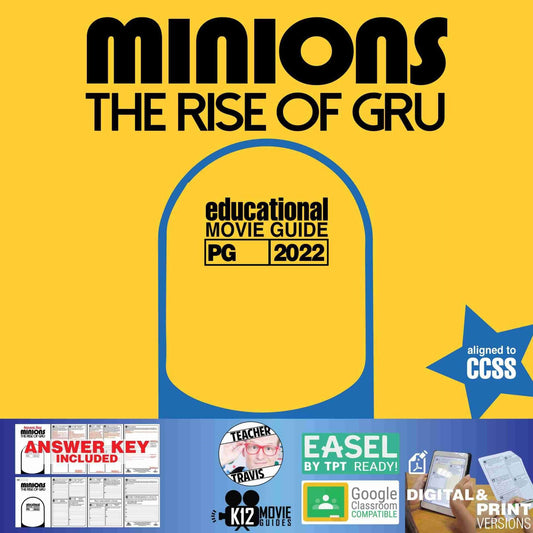 Minions: The Rise of Gru Movie Guide | Questions | Google Slides (PG - 2022) Cover