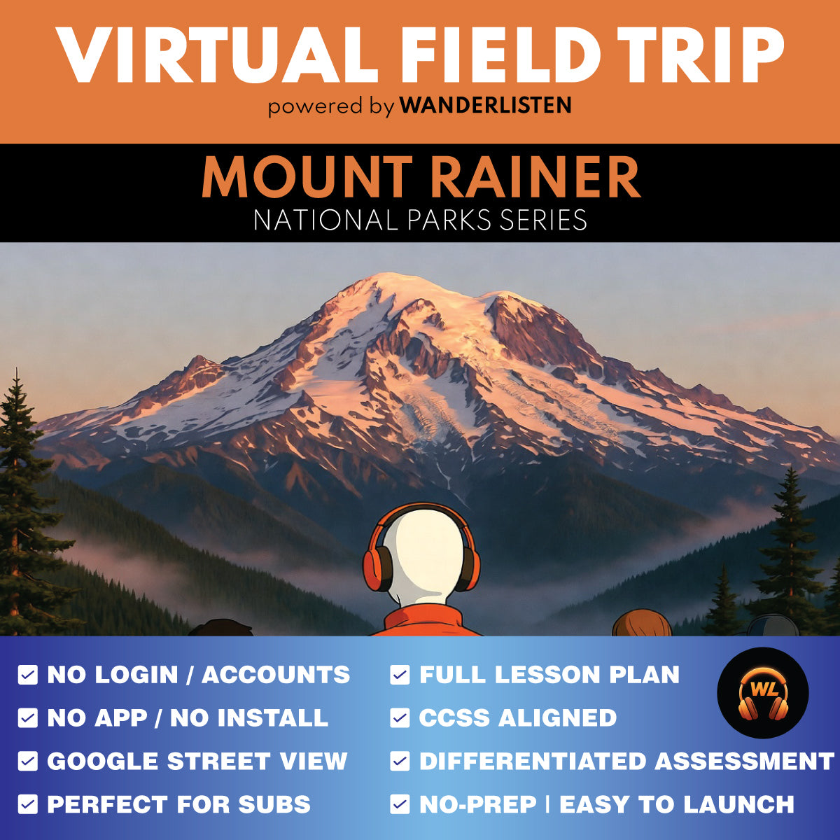 Mount Rainier National Park Virtual Field Trip Lesson | Google Slides + Quiz