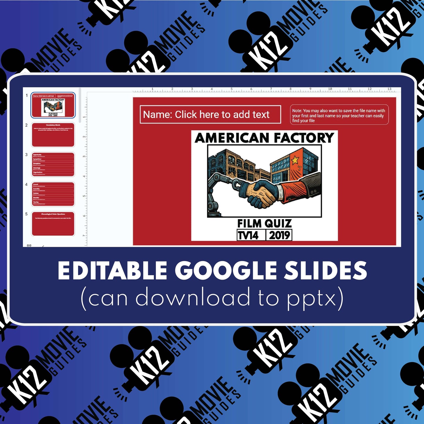 American Factory Film Quiz | Grades 7-12