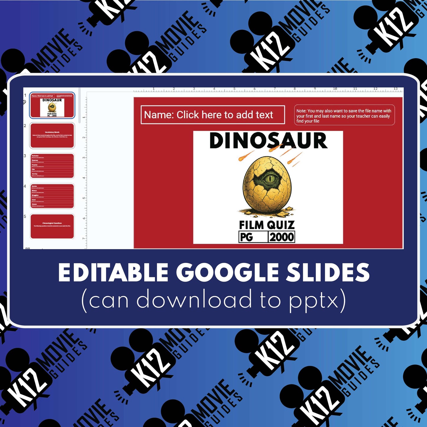 Dinosaur Film Quiz | CCSS Grades 3-6