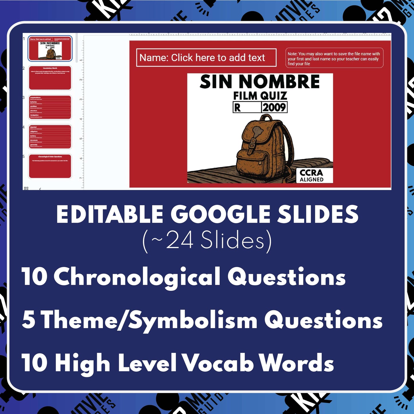 Sin Nombre (R - 2009) Film Quiz | English & Spanish