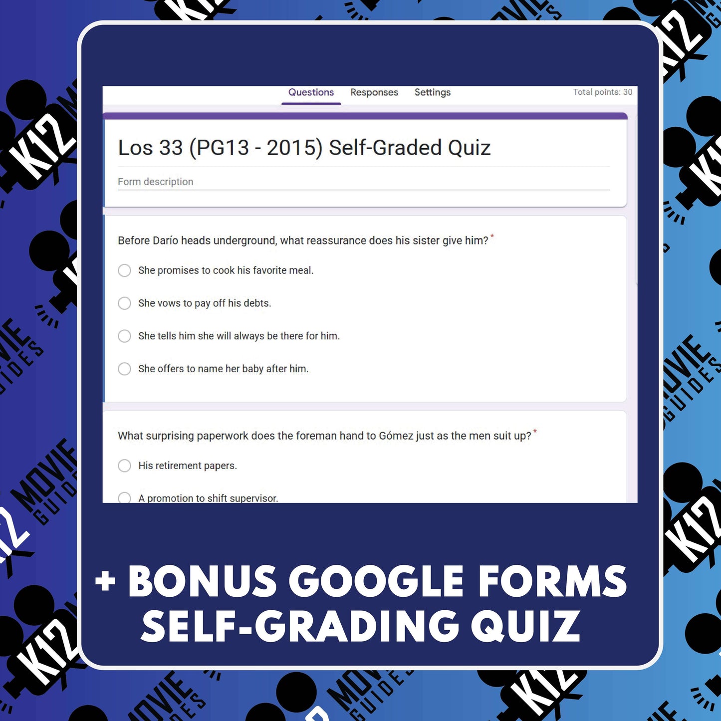 Los 33 (PG‑13 - 2015) Film Quiz | English & Spanish preview image 4