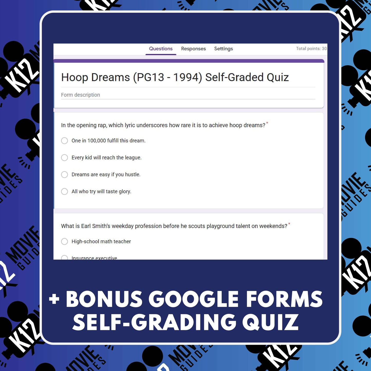 Hoop Dreams Film Quiz (1994) preview image 4