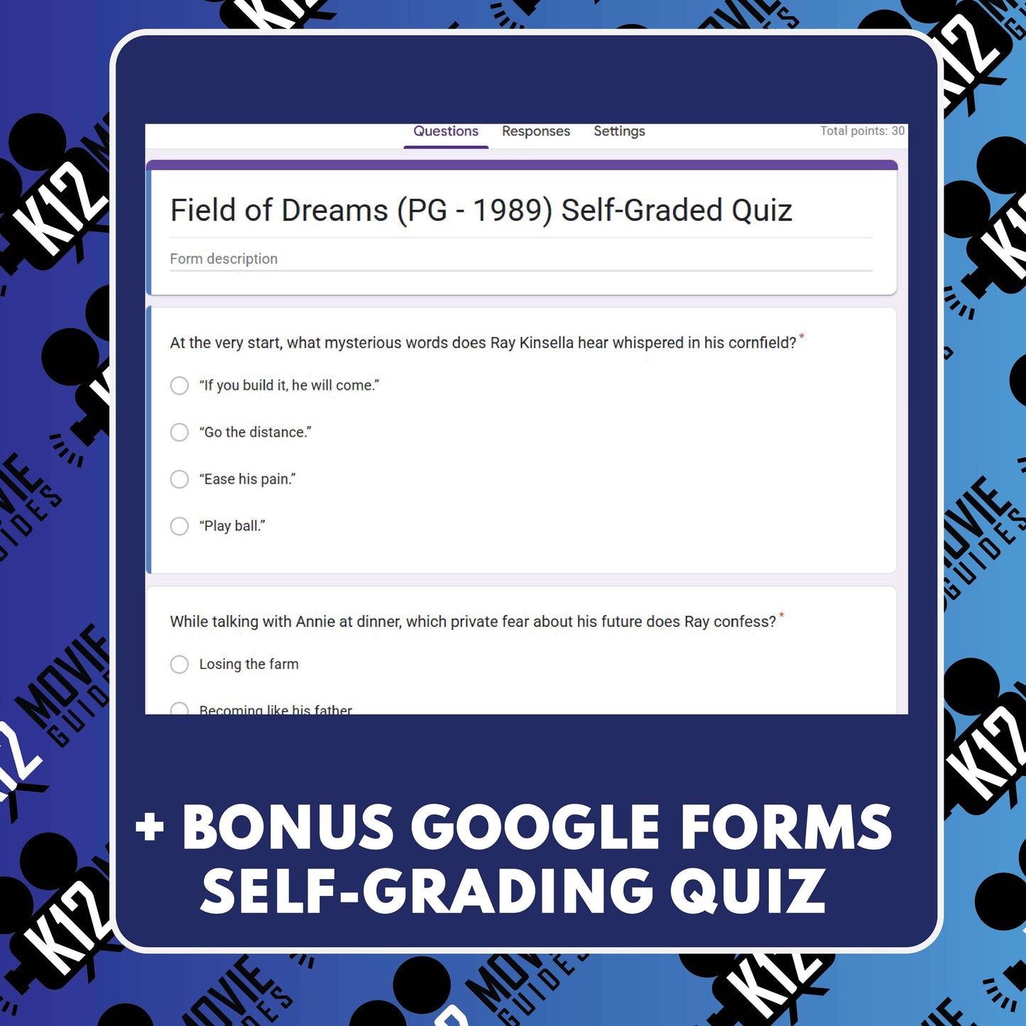 Field of Dreams Film Quiz (1989) preview image 4