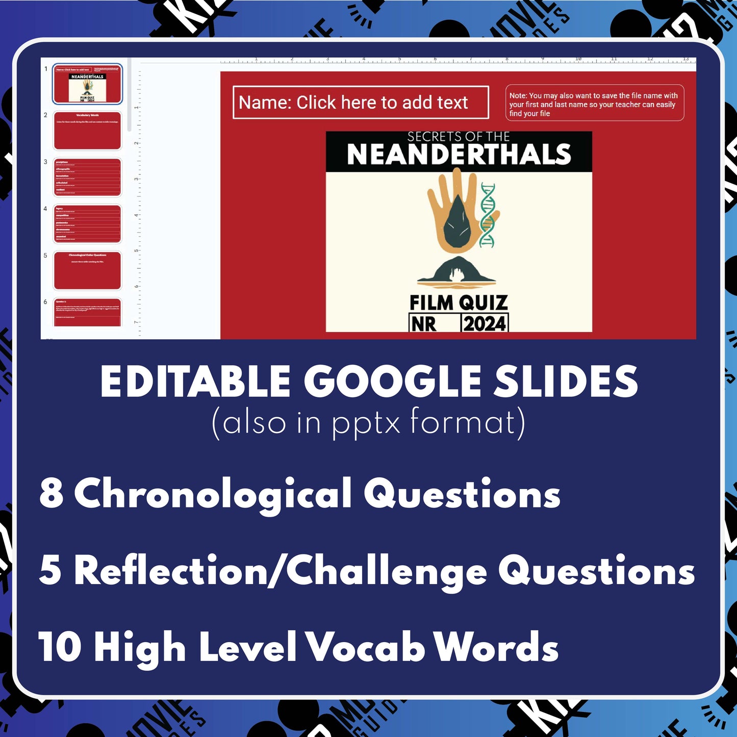 Secrets of the Neanderthals (NR – 2024) Film Quiz | Documentary for Grades 6-10