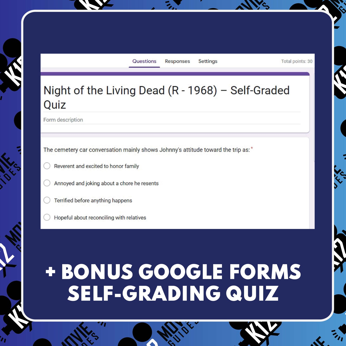 Night of the Living Dead (R - 1968) - Film Quiz for Grades 9 - 12