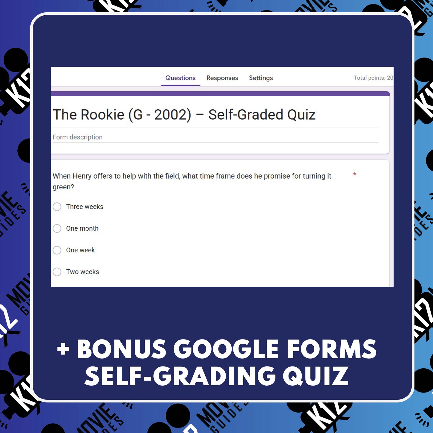 The Rookie Movie Guide | Questions | Grades 6–12 (G – 2002)
