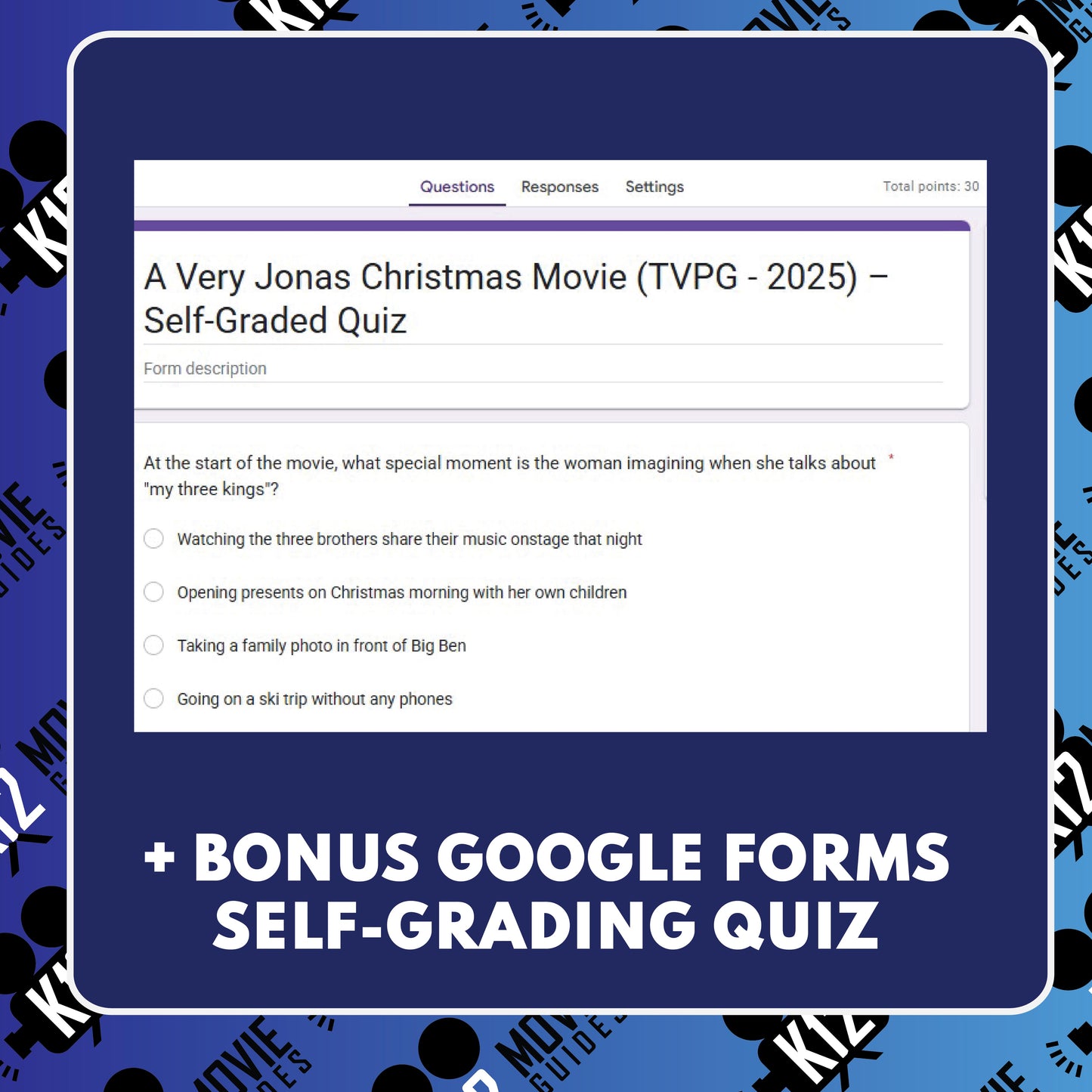 A Very Jonas Christmas Movie (PG - 2025) Film Quiz | Worksheet for Grades 3 to 6