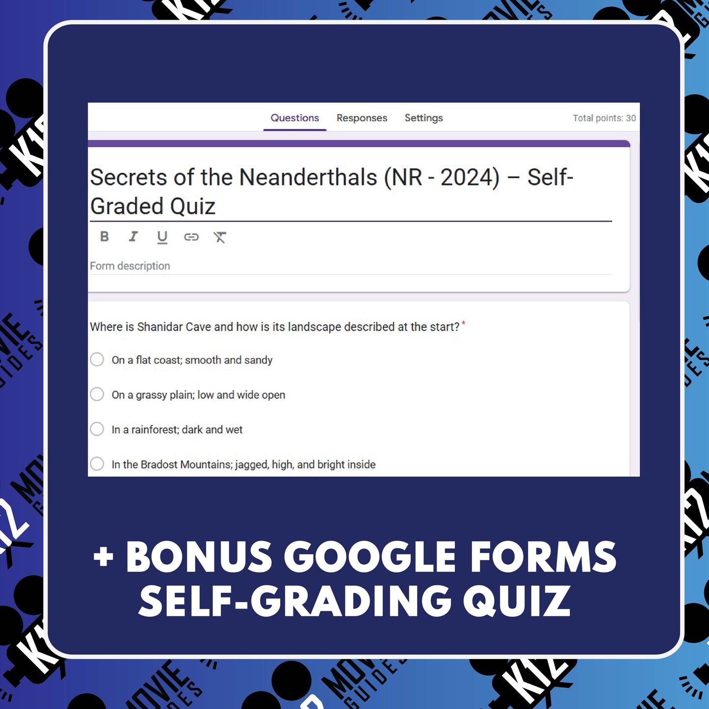 Secrets of the Neanderthals (NR – 2024) Film Quiz | Documentary for Grades 6-10