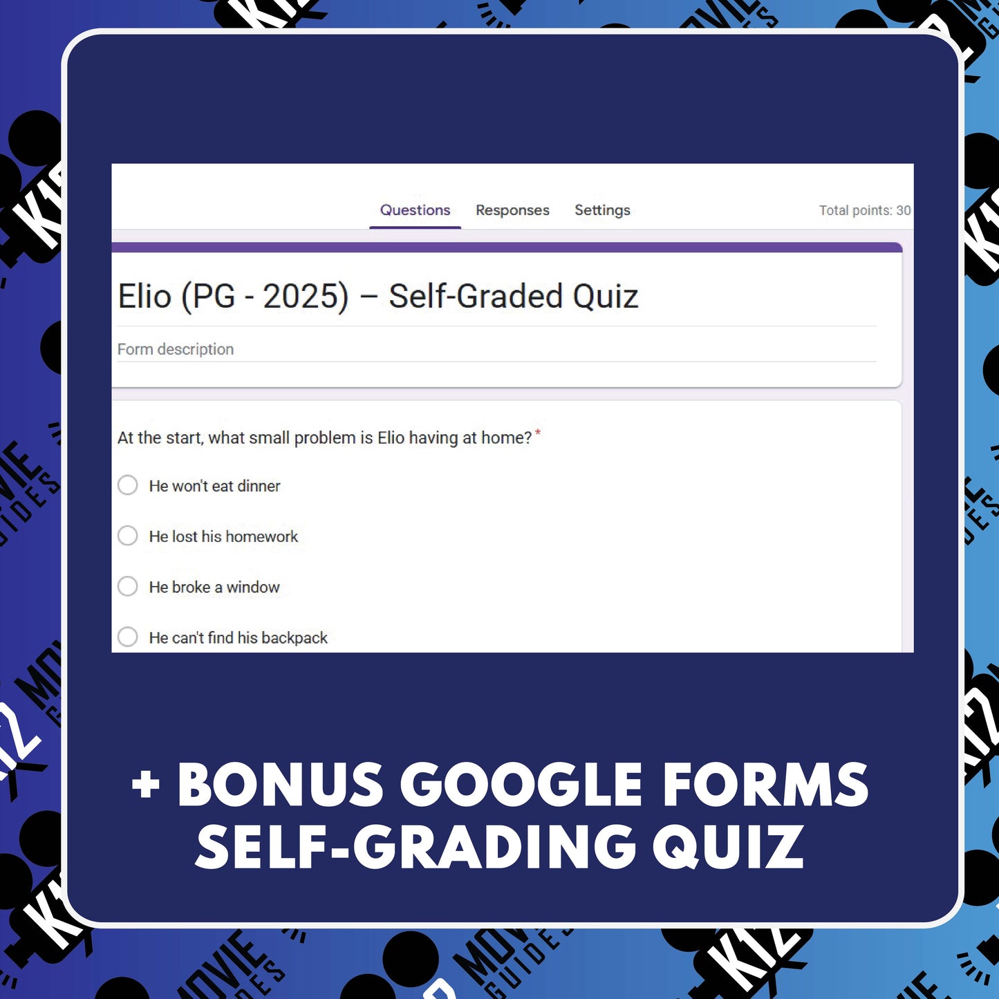 Elio Film Quiz (PG - 2025) Movie Guide & Worksheet for Grades 3 to 6