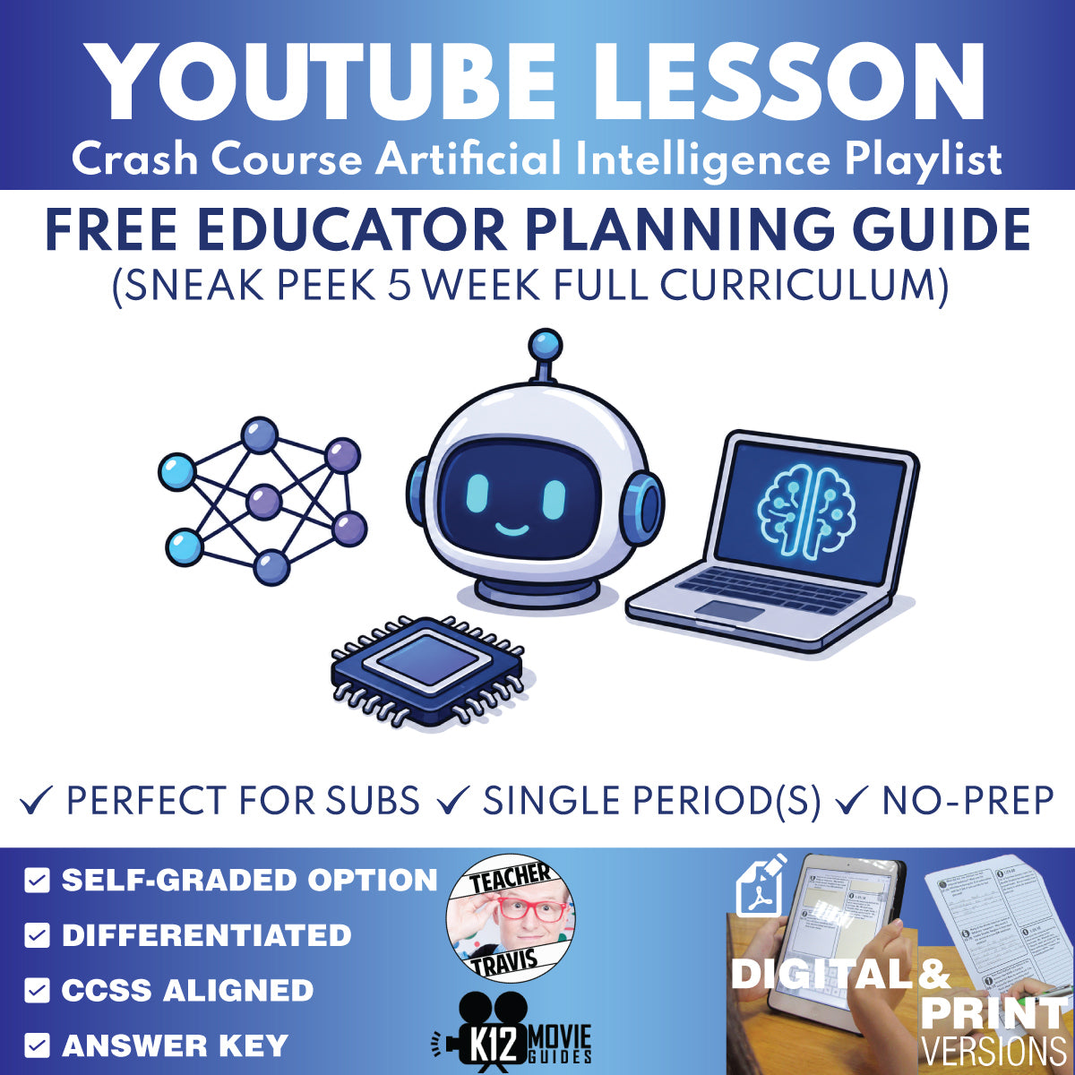 Free Crash Course Artificial Intelligence 5-week Full Curriculum Educator Planning Guide cover