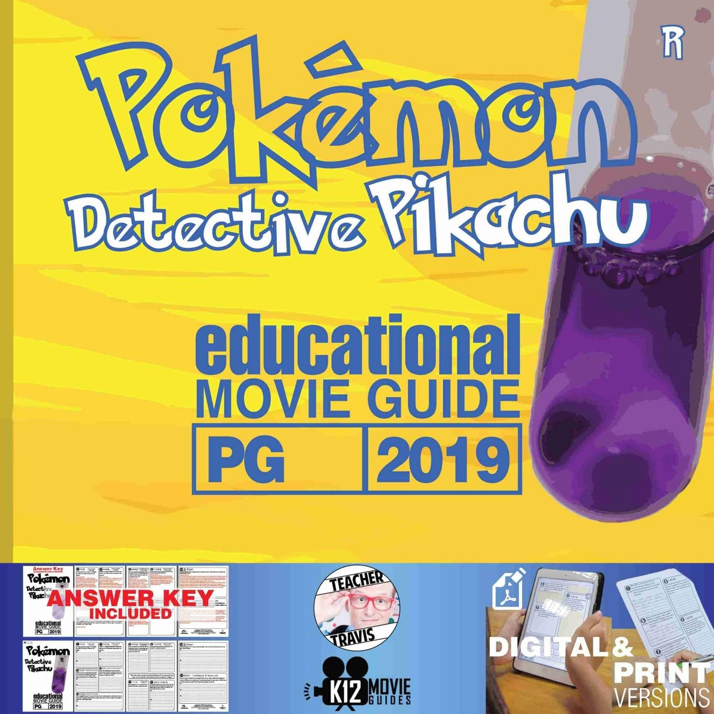 Pokémon Detective Pikachu Movie Guide | Questions | Worksheet (PG - 2019) Cover