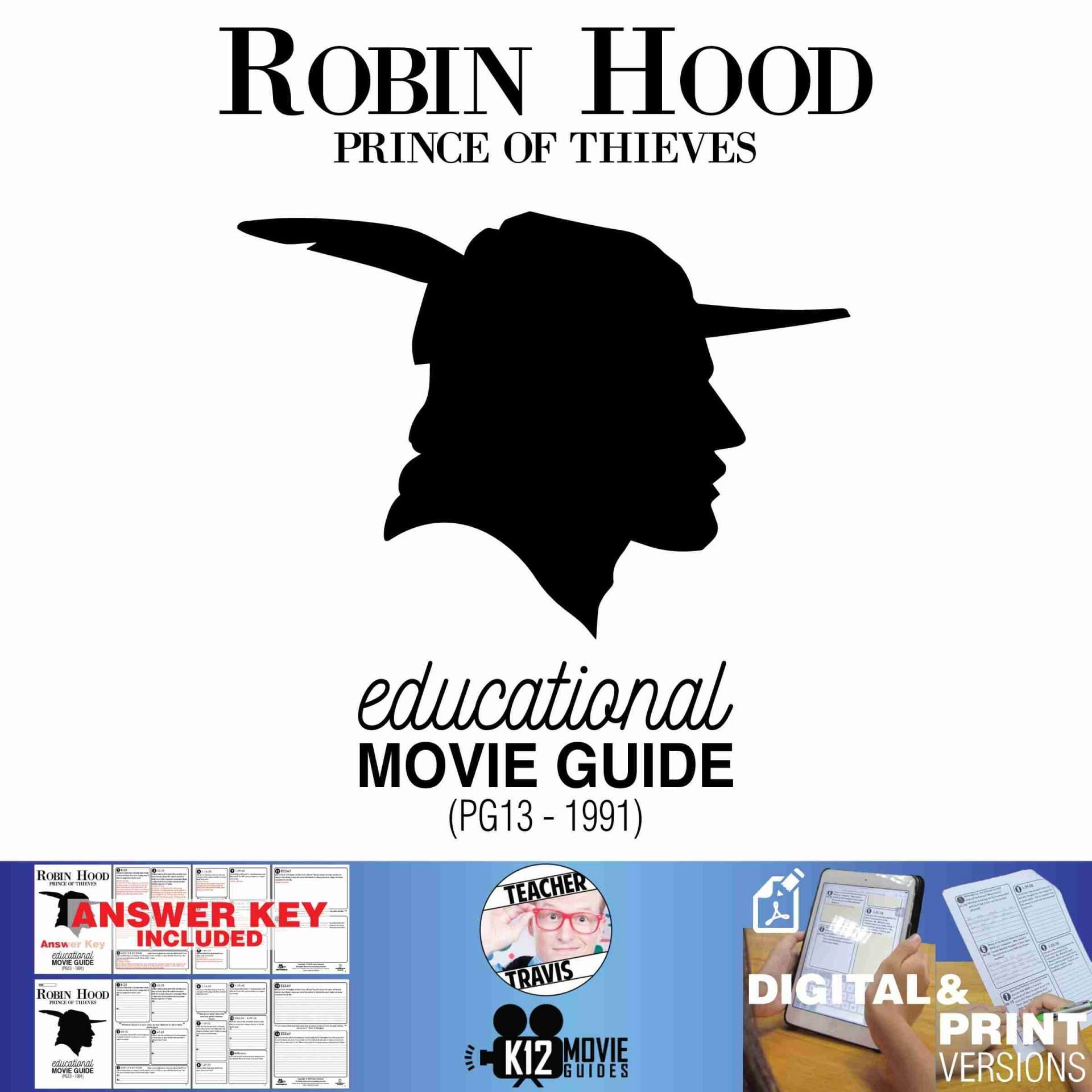 Robin Hood: Prince of Thieves Movie Guide | Questions | Worksheet (PG13 - 1991) Cover