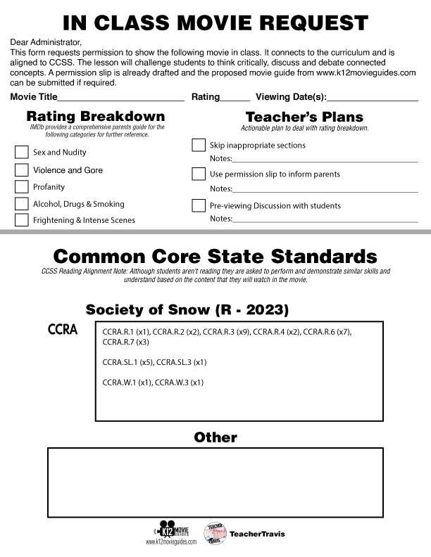 Society of Snow (R - 2023) Movie Guide Sample