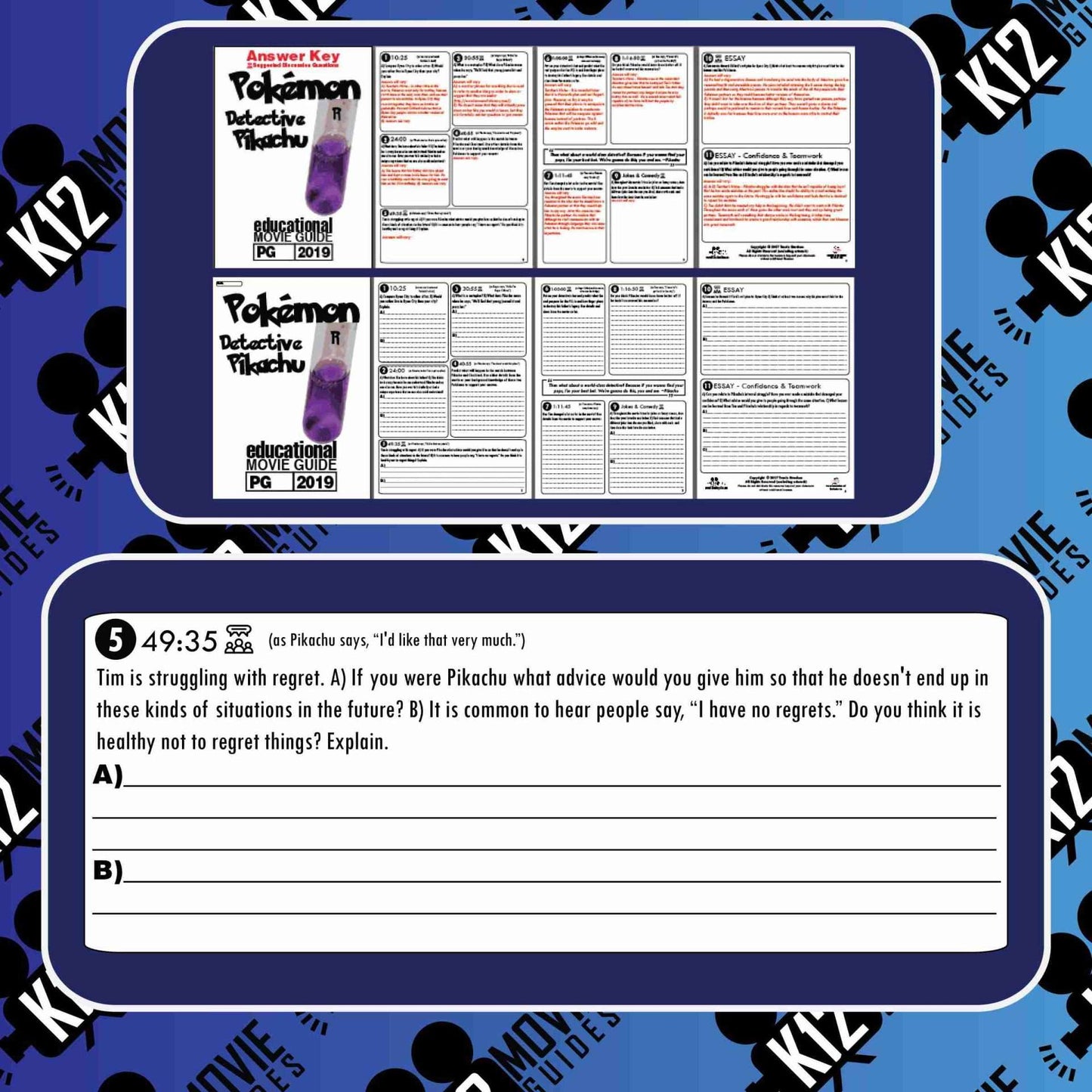 Pokémon Detective Pikachu Movie Guide | Questions | Worksheet (PG - 2019) Free Sample