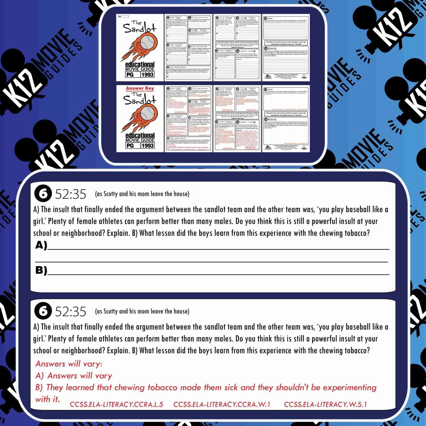 The Sandlot Movie Guide | Questions | Worksheet (PG - 1993) Free Questions