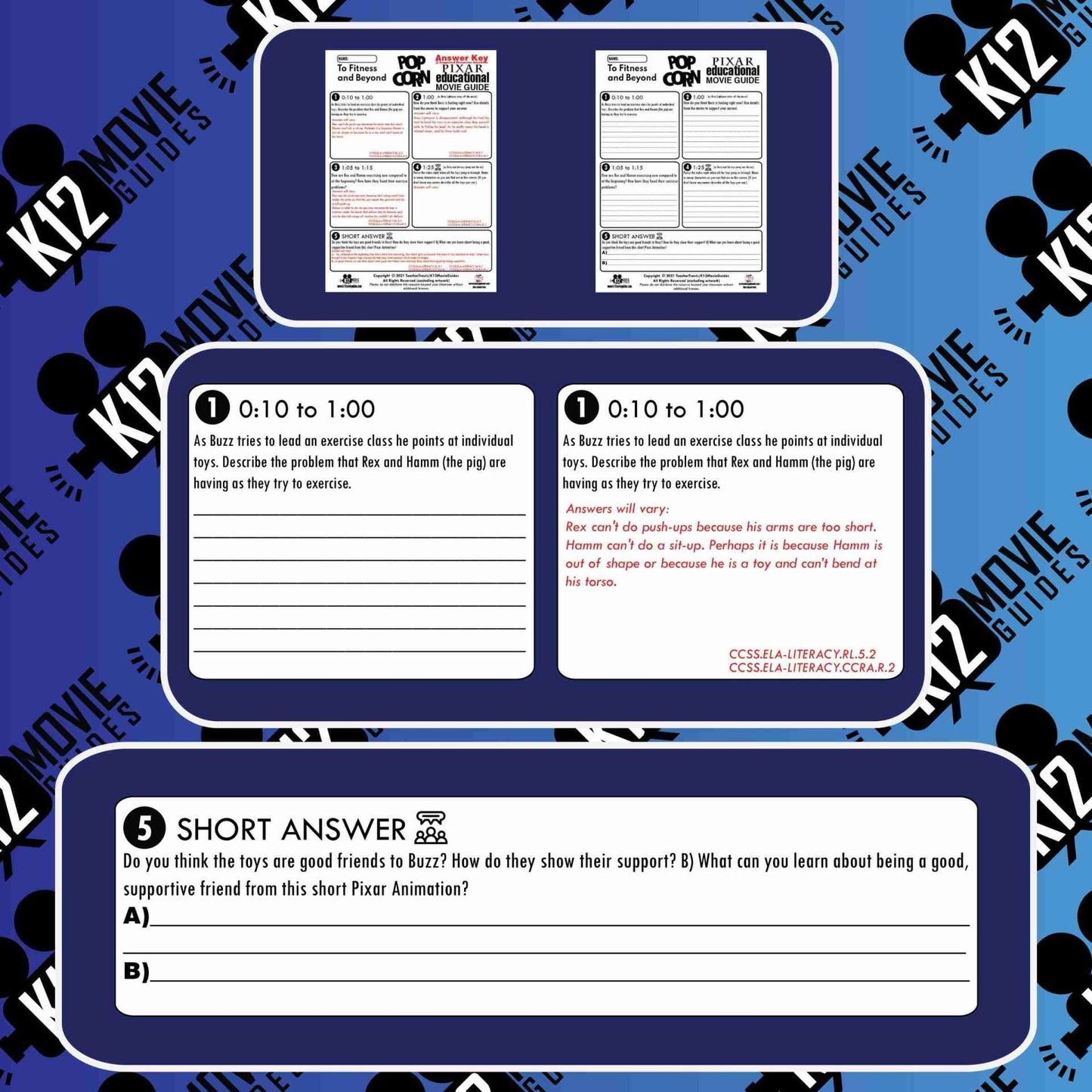 To Fitness and Beyond Pixar Popcorn Short Video Guide (2021) Sample